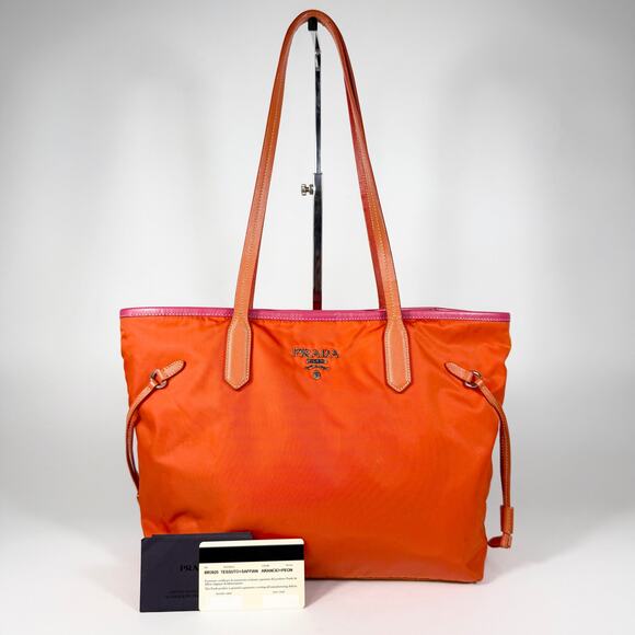 Prada Nylon Saffiano Logo Tote Bag - Picture 2 of 16